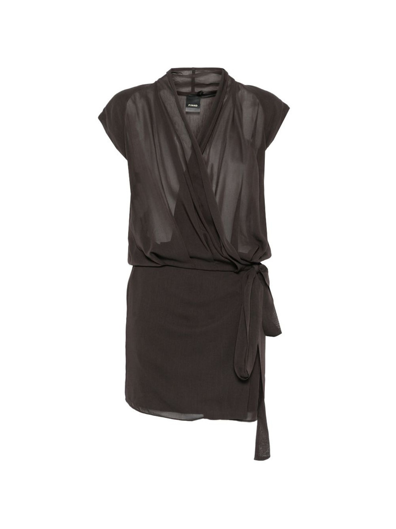Ardola draped tie-fastening mini dress 1