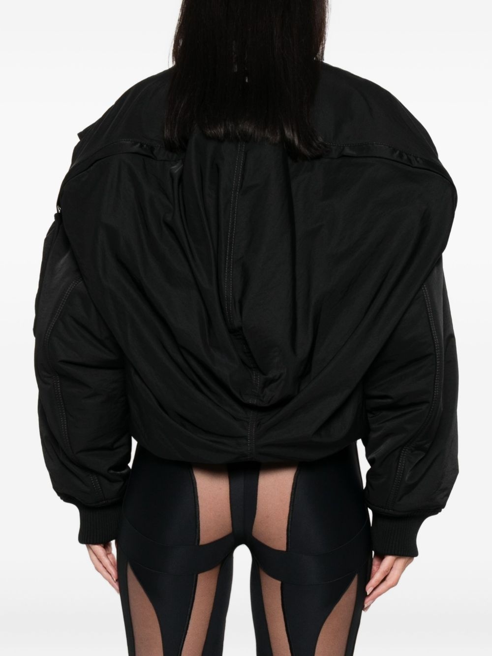 zip-fastening cropped bomber jacket - 4