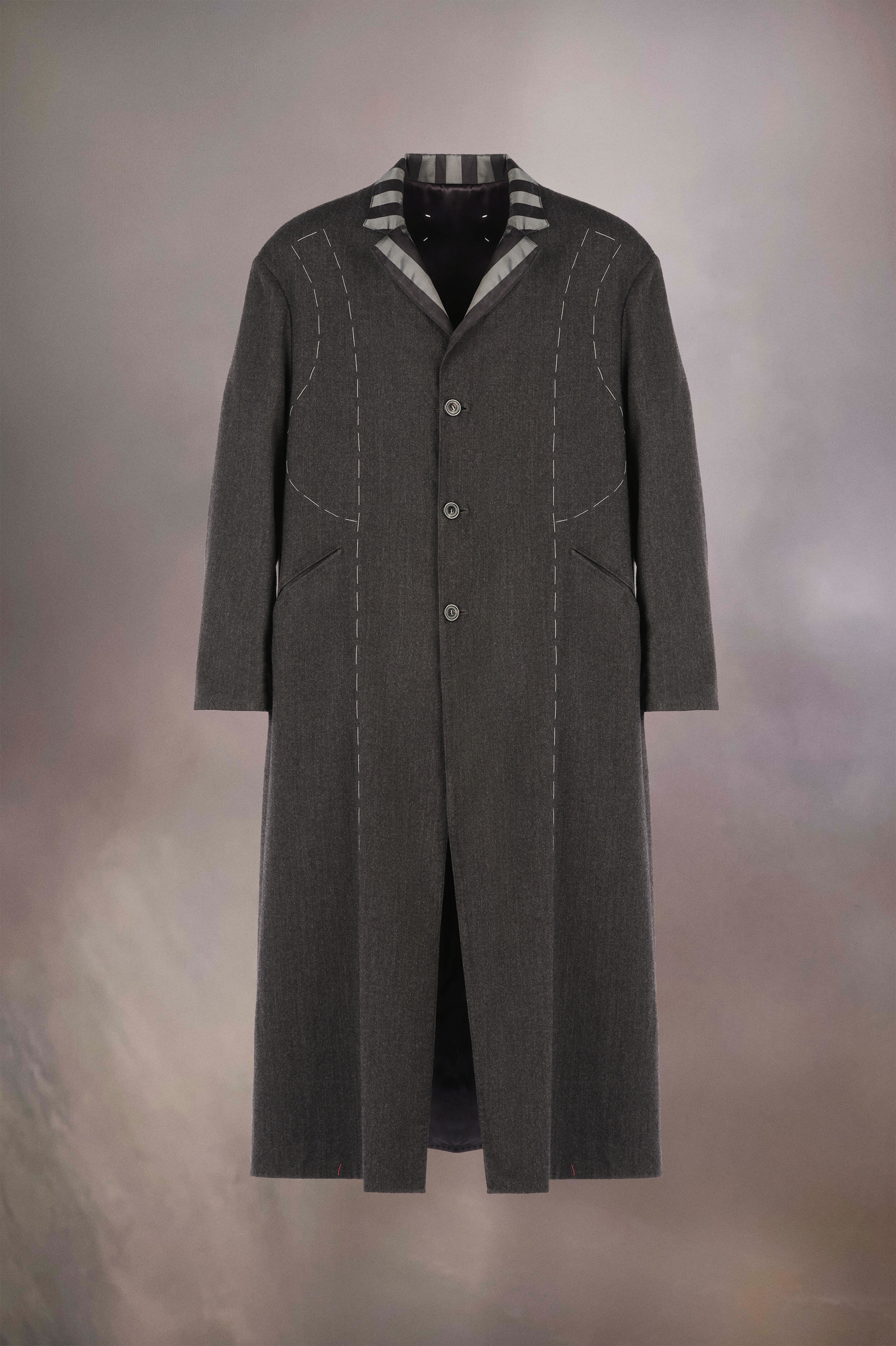 Herringbone stripe coat - 1