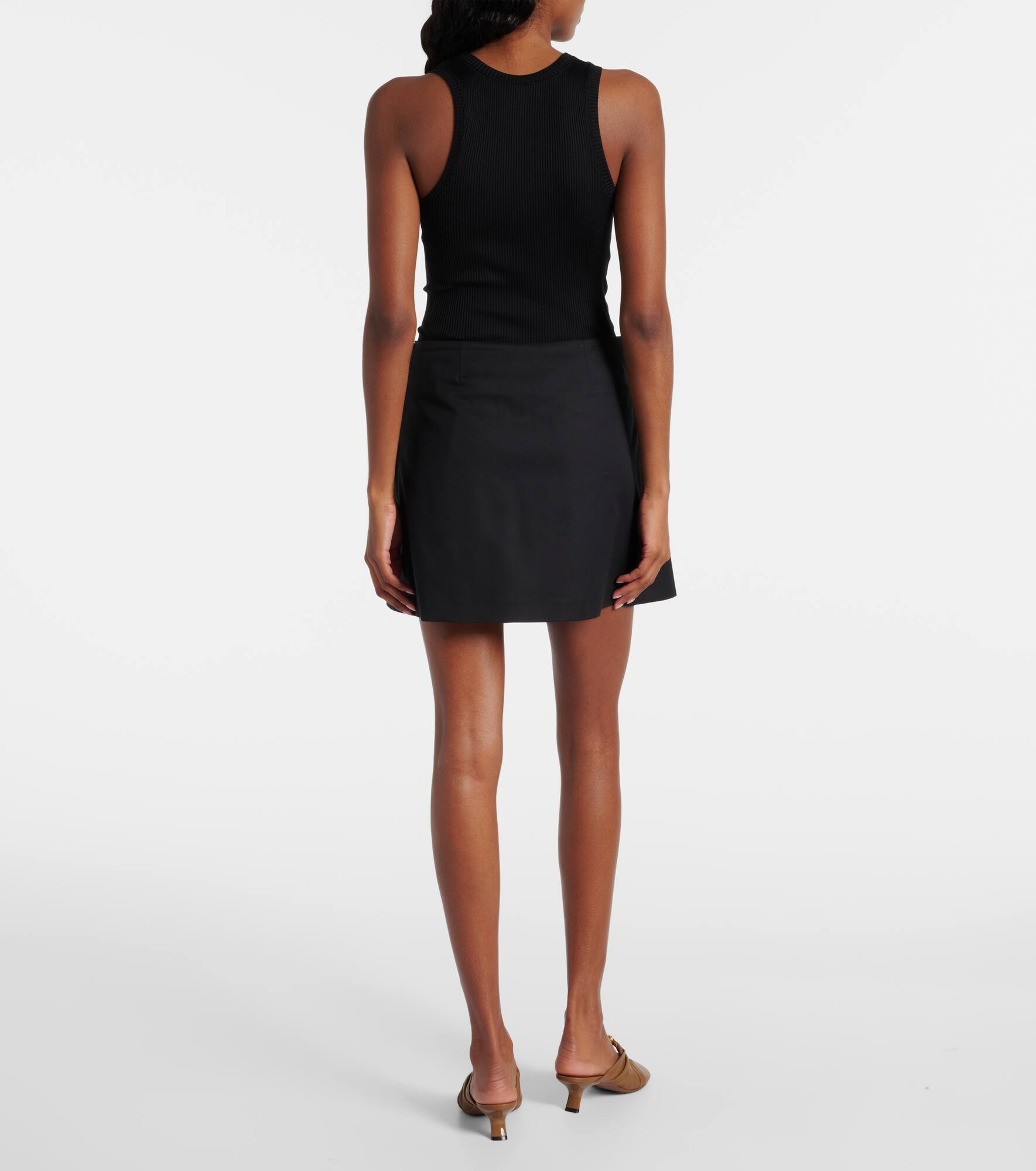 Cotton and silk miniskirt - 3