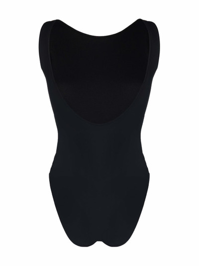 GANNI chest logo-print swimsuit outlook