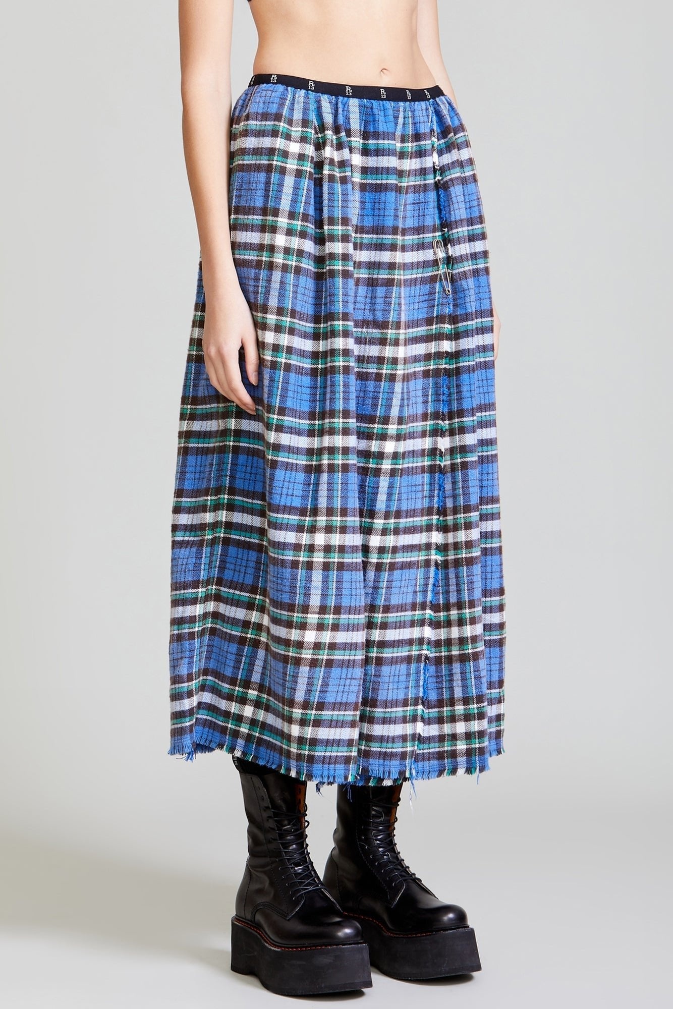 KILT SKIRT - BLUE/GREEN PLAID - 4