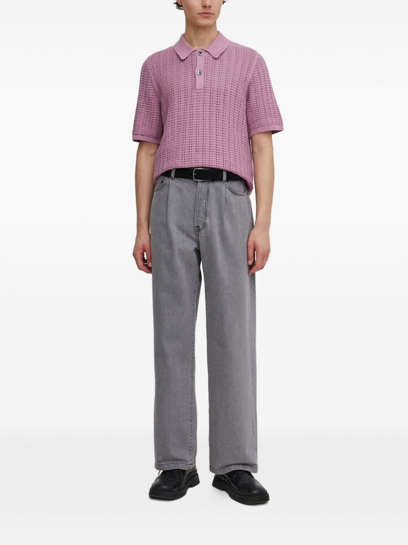 SAMSØE SAMSØE open-knit short-sleeve polo shirt outlook