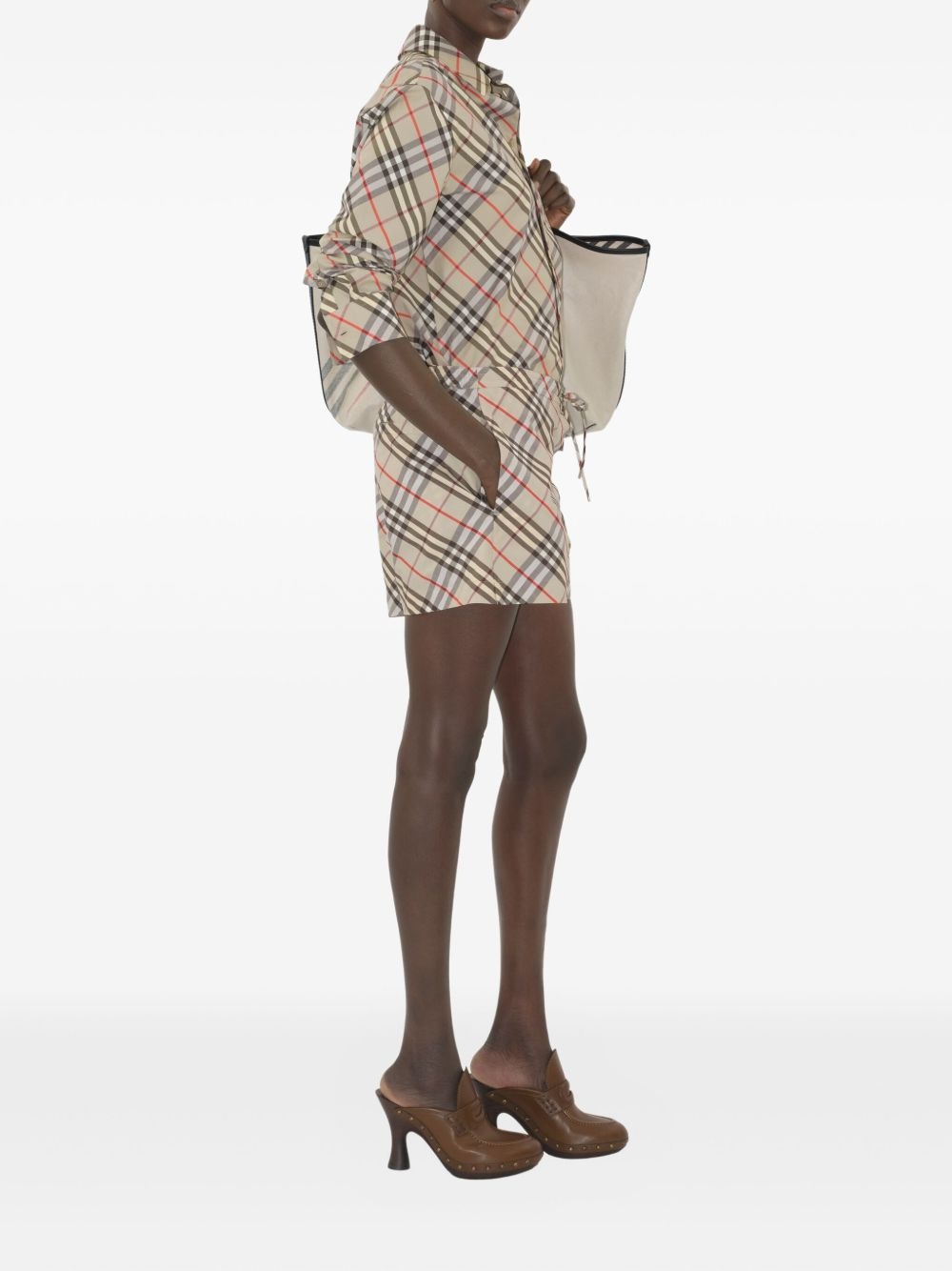 checked cotton shorts - 3