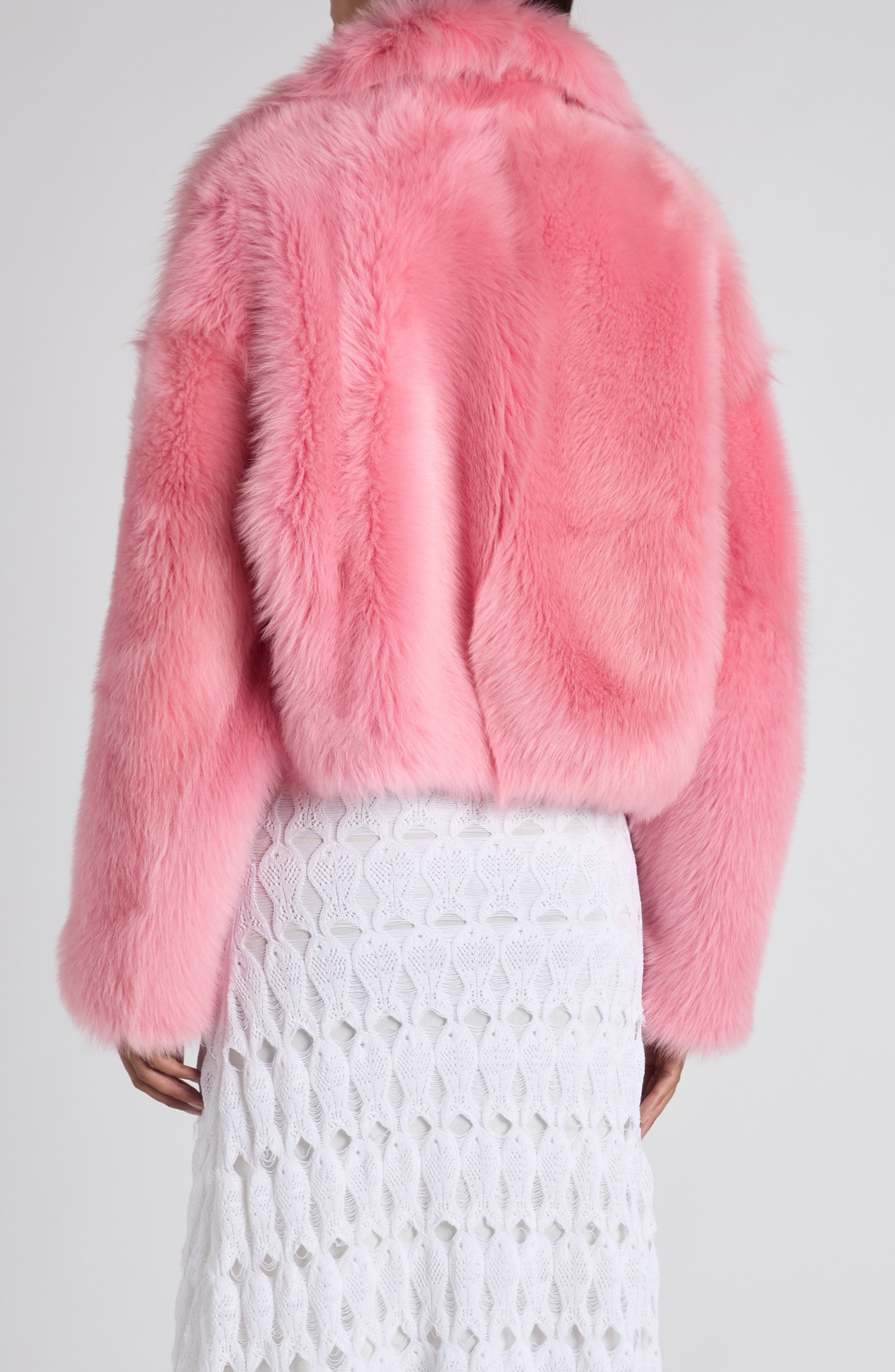Bottega Veneta Genuine Shearling Jacket in 6418 Petal at Nordstrom - 3