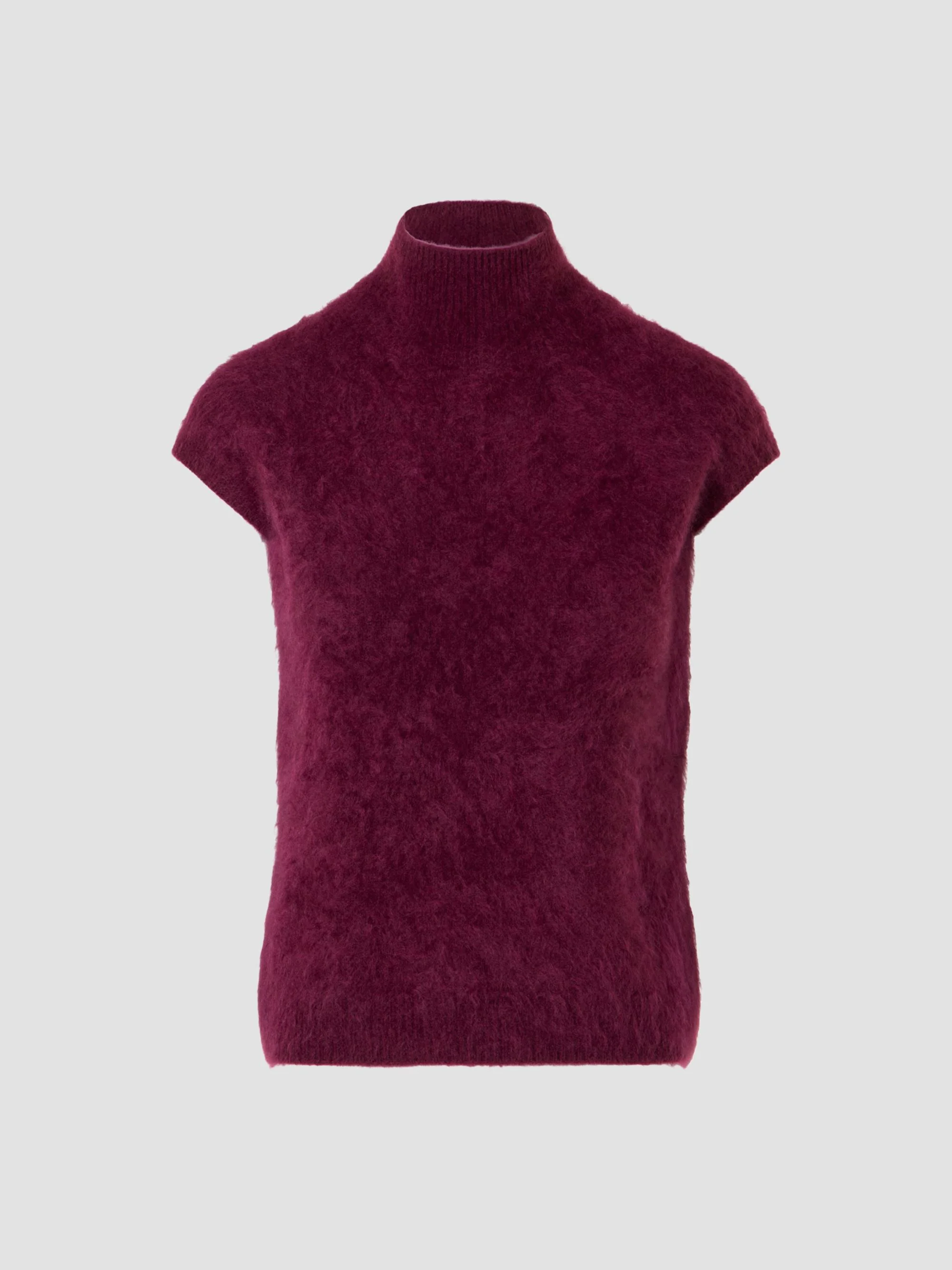 Women's Cashmere Mock-Turtleneck Sweater - Merlot Red - 1