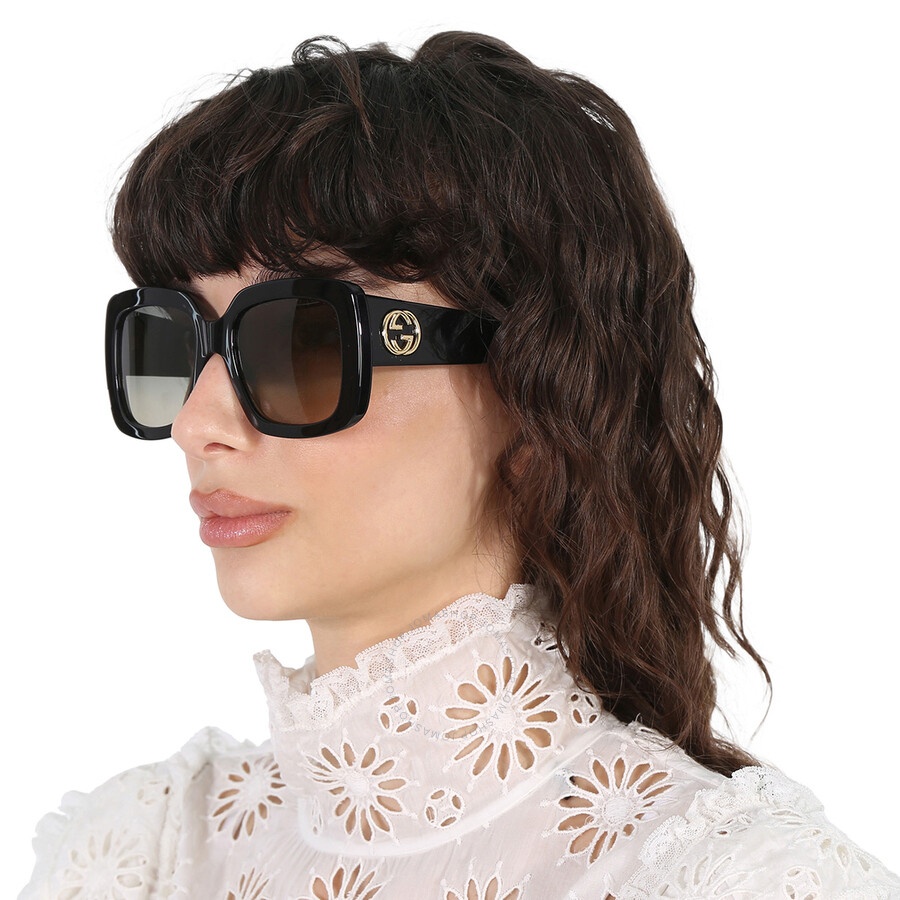 Gucci Gradient Grey Square Ladies Sunglasses GG0141SN 001 53 - 2