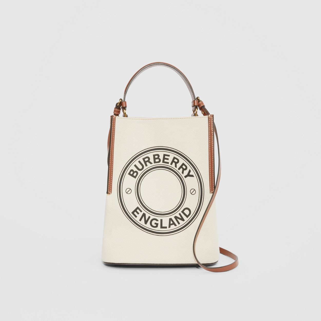 Small Logo Graphic Cotton Canvas Peggy Bucket Bag - 1