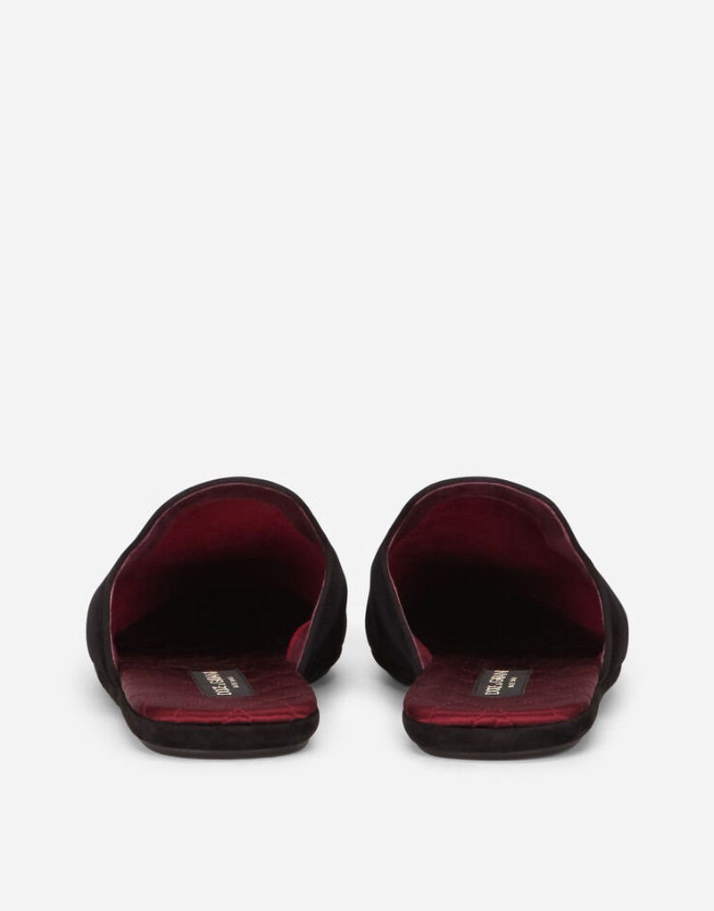 Dolce & Gabbana Velvet slippers with cross embroidery outlook