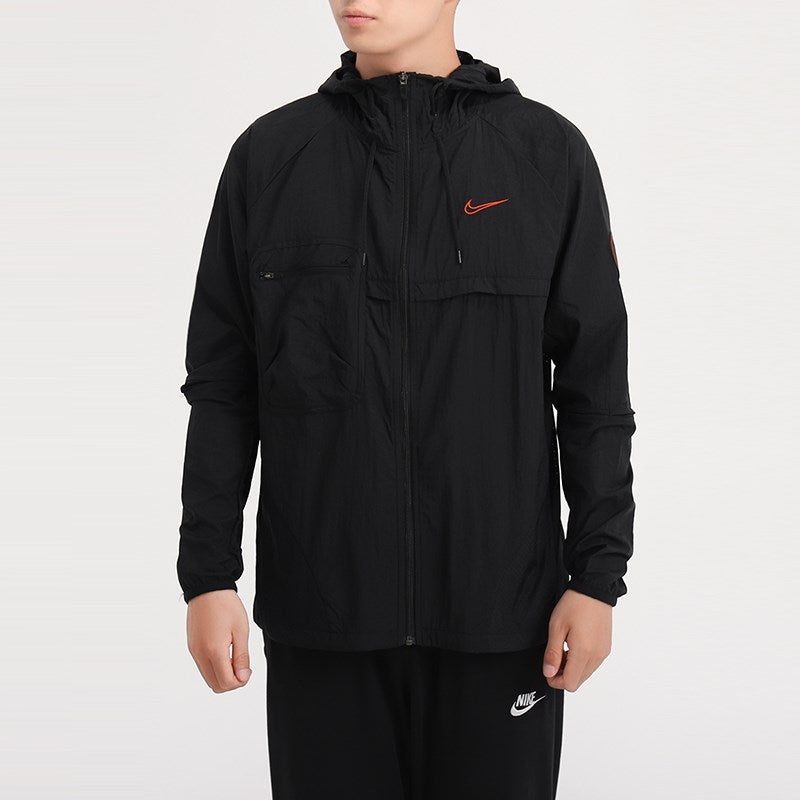 Men's Nike Logo Sports Hooded Jacket Black CU5000-010 - 3