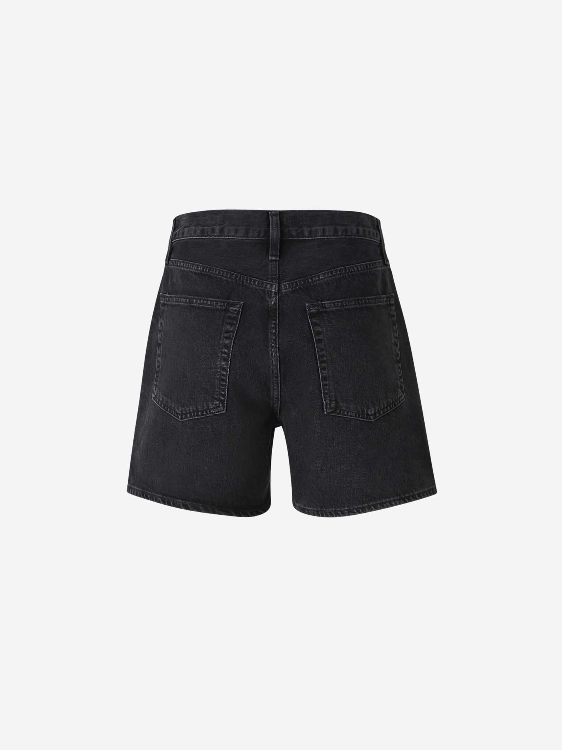V-WAIST DENIM SHORTS - 2