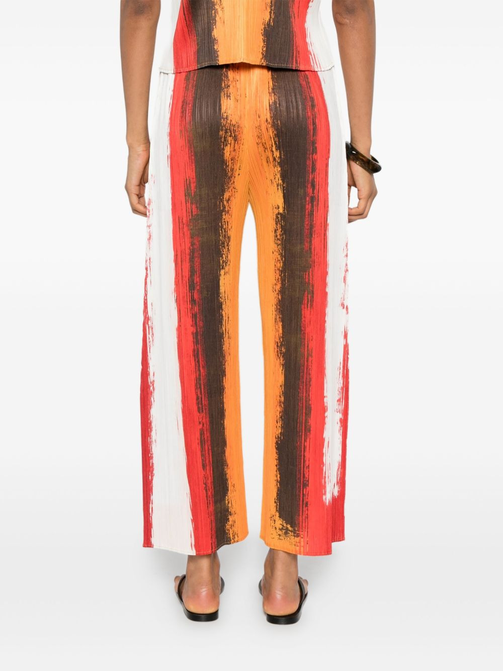 pleated stripe trousers - 4