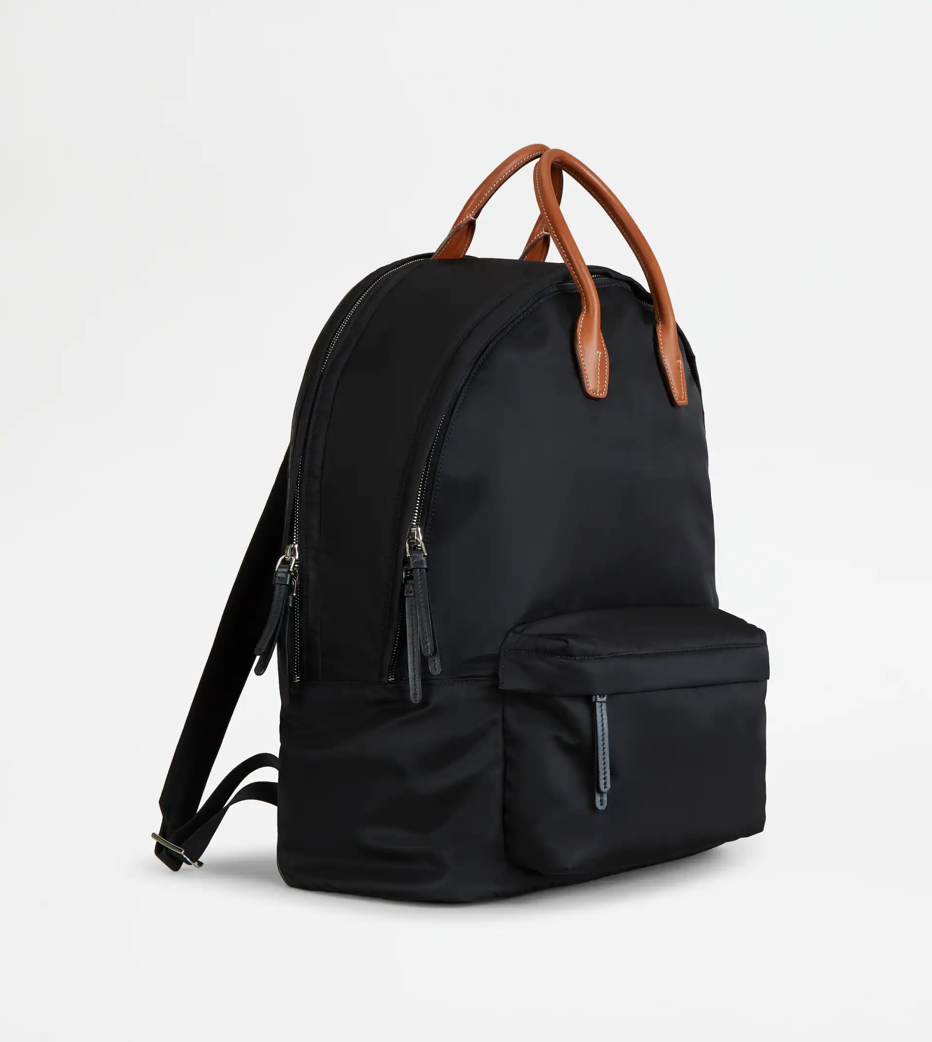 BACKPACK IN FABRIC AND LEATHER MEDIUM - BLACK - 2