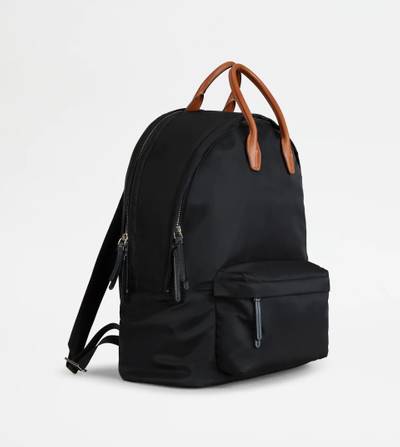 Tod's BACKPACK IN FABRIC AND LEATHER MEDIUM - BLACK outlook