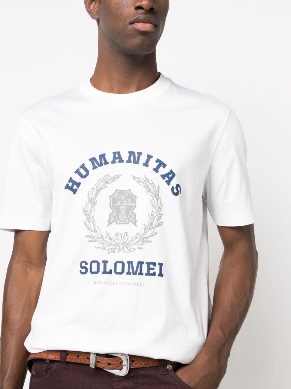 Humanitas-print cotton T-shirt - 5