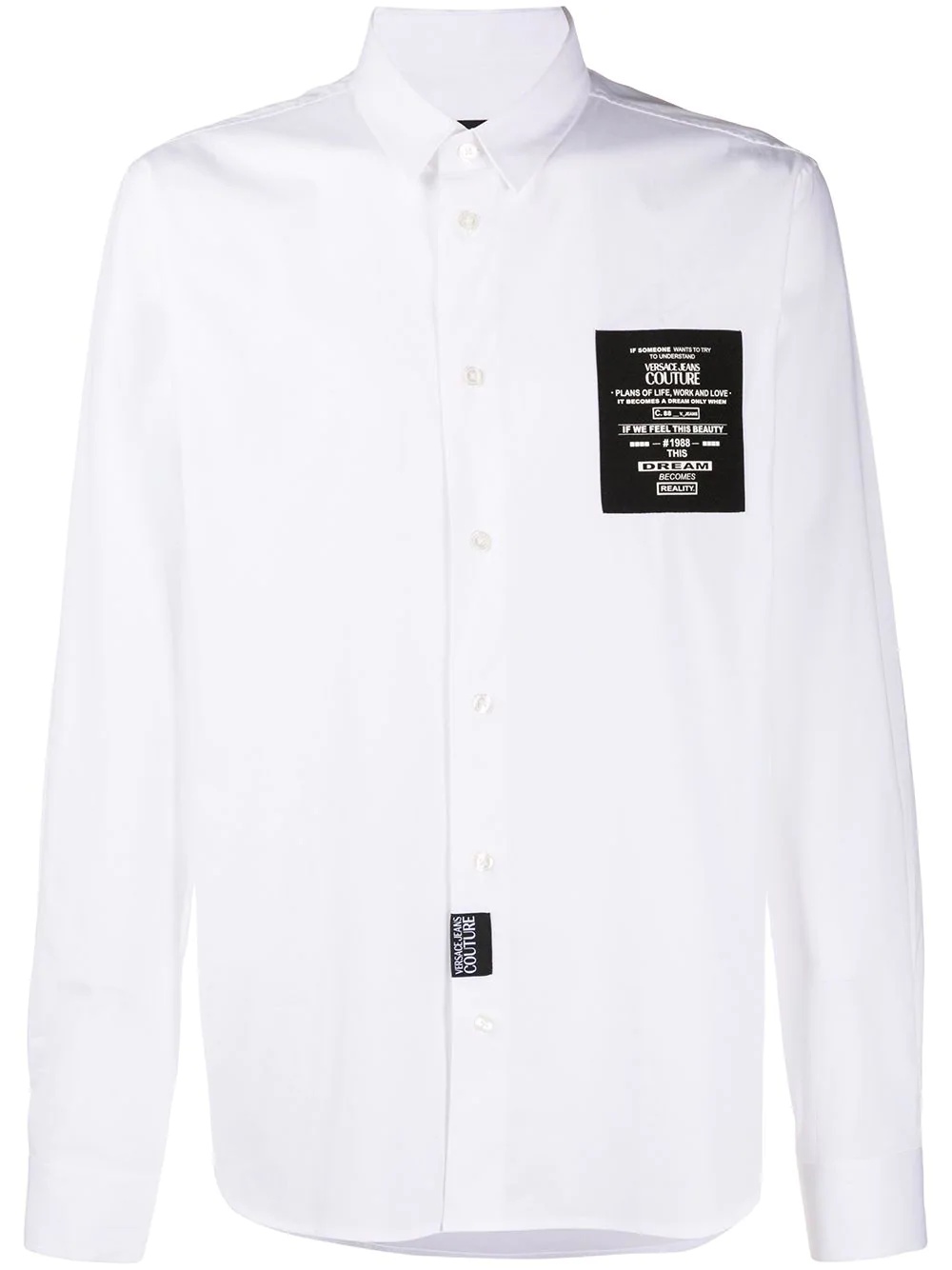 slogan patch shirt - 1