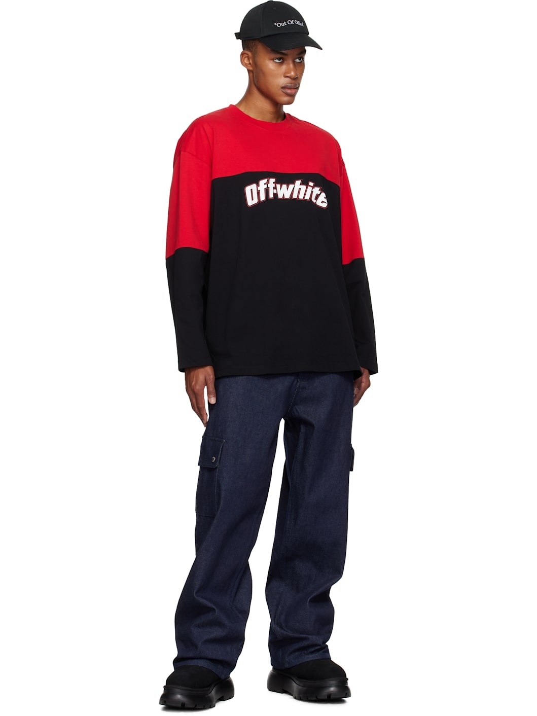 Blue Script Raw Denim Cargo Pants - 4