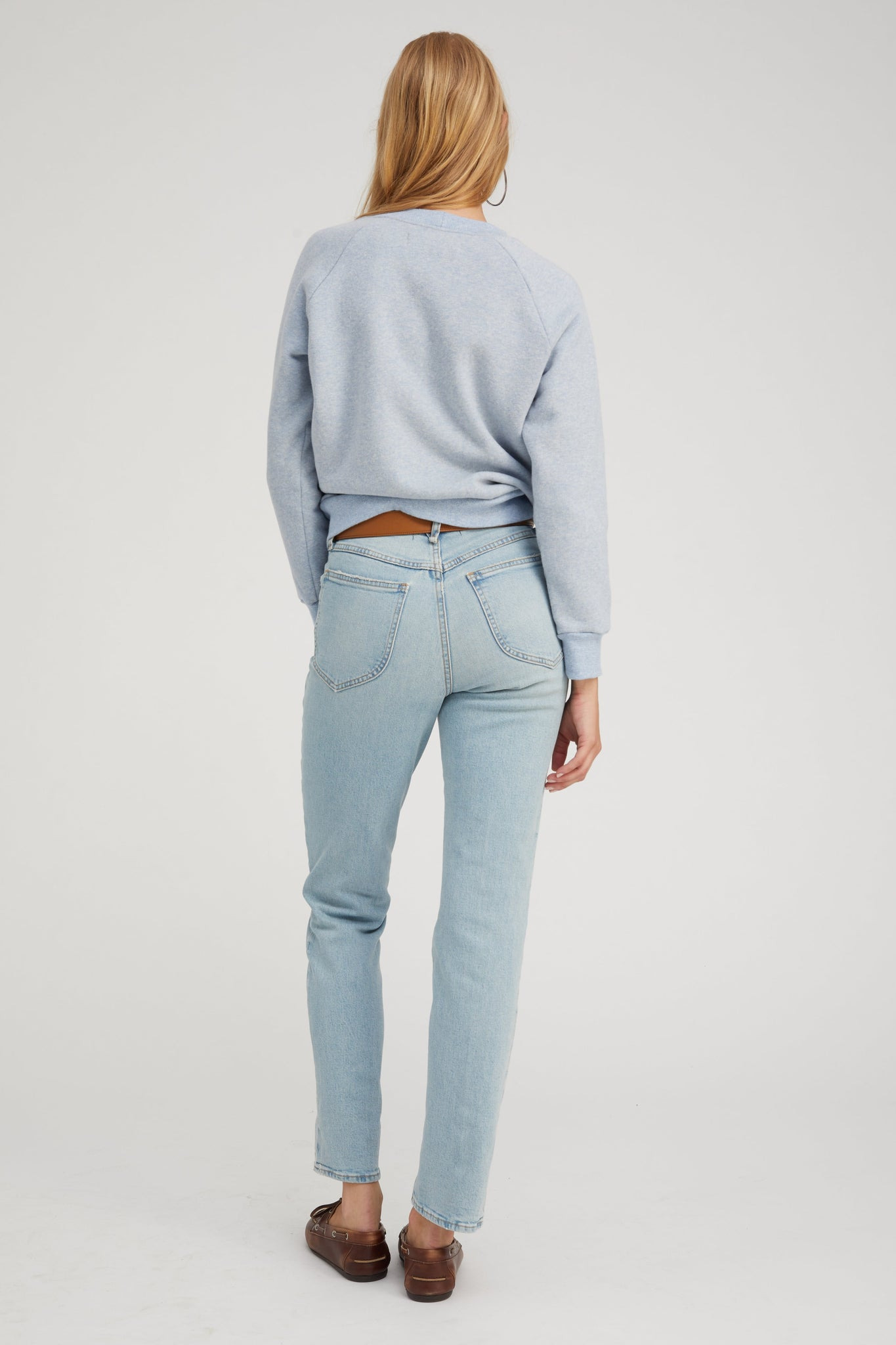 ICE BLUE MELANGE SHRUNKEN RAGLAN SWEATSHIRT - 5