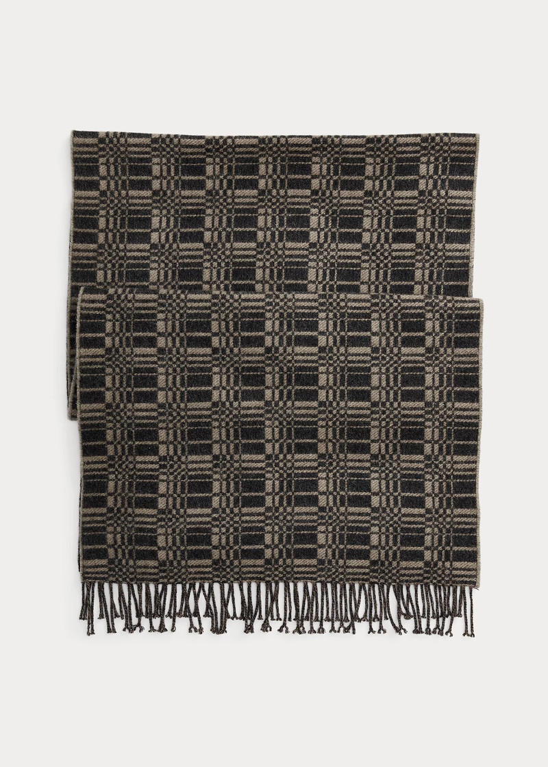Wool-Cashmere Jacquard Scarf 1