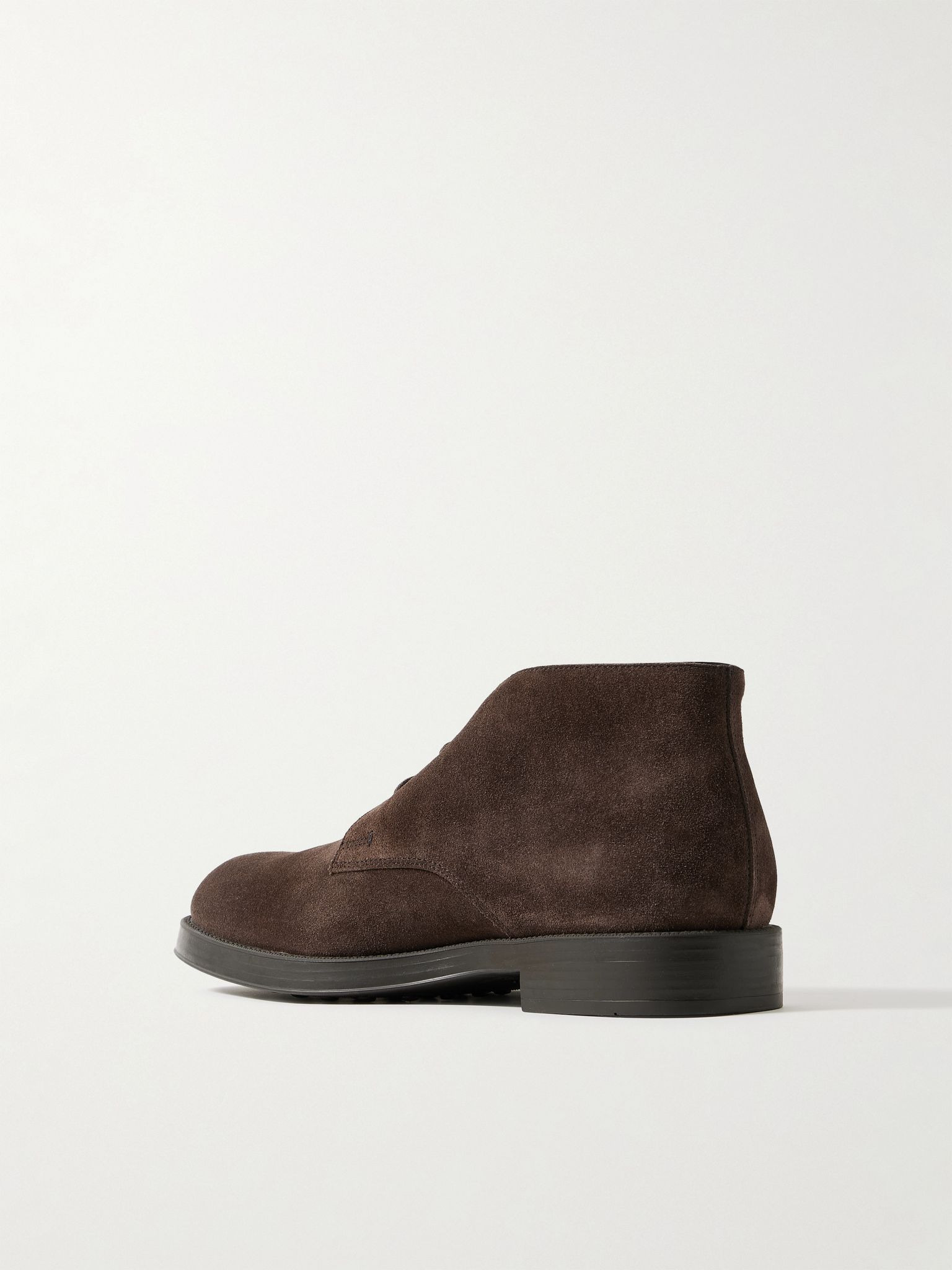 Logo-Debossed Suede Desert Boots Dark brown - 4