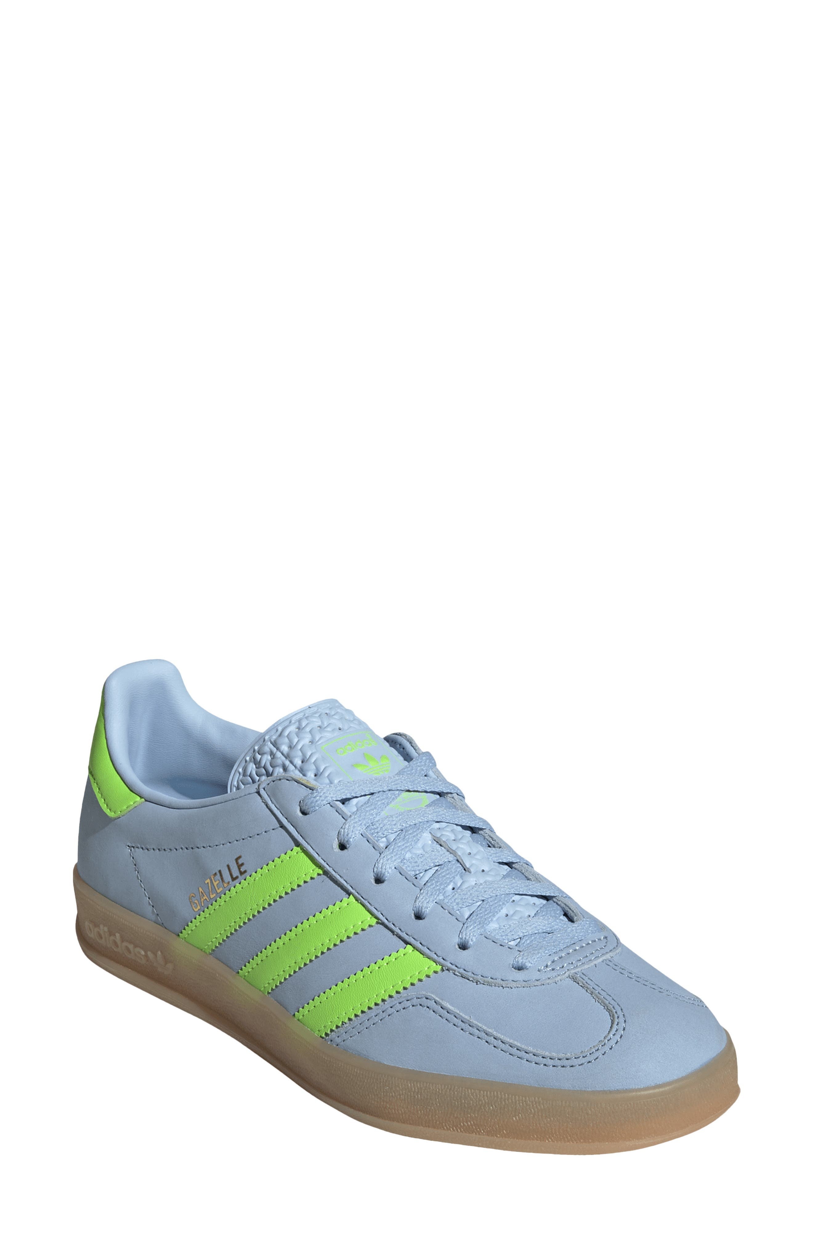 adidas Gazelle Indoor Sneaker in Clear Sky/Solar Green/Gum 3 at Nordstrom - 1