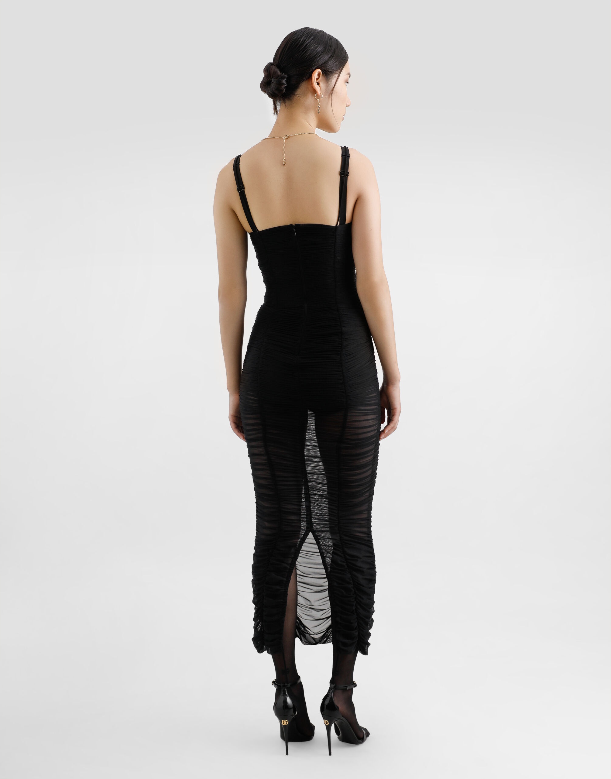Calf-length stretch tulle slip dress - 3