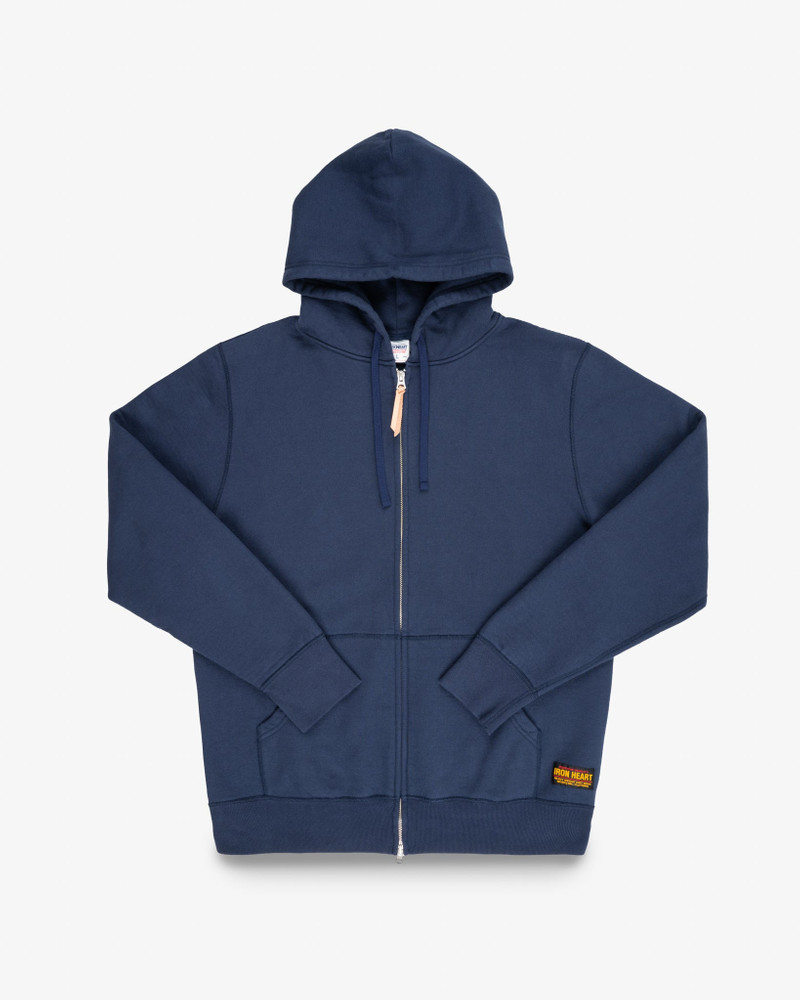 14OZ ULTRA HEAVYWEIGHT LOOPWHEEL COTTON ZIP UP HOODIE - NAVY 1