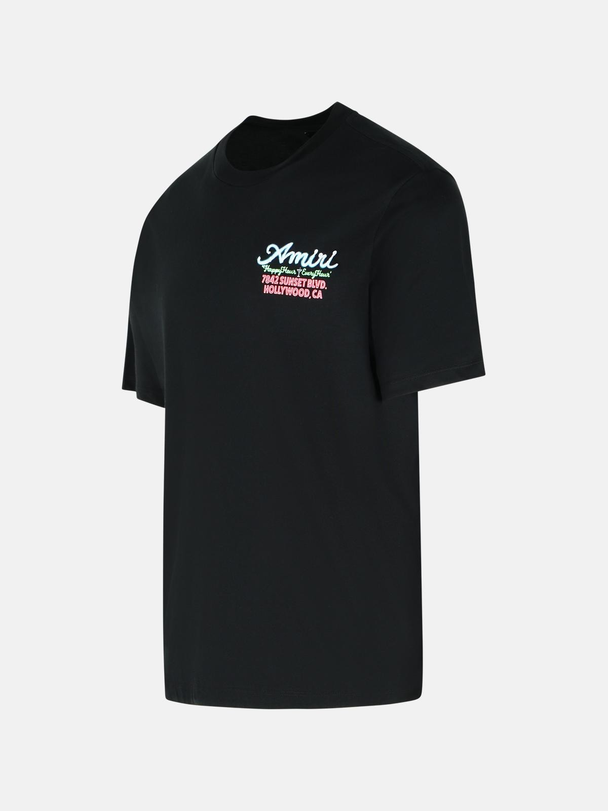 'NEON' BLACK COTTON T-SHIRT - 2