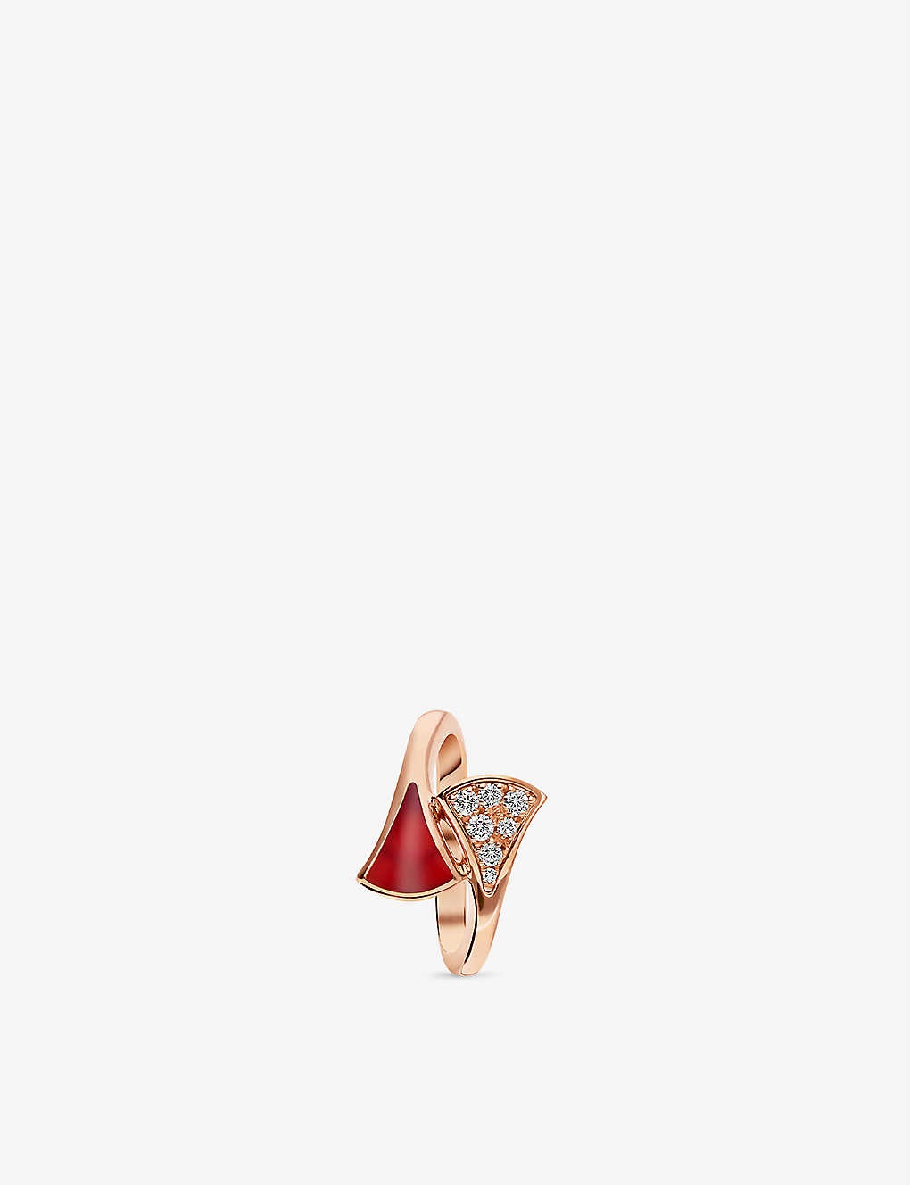 Diva's Dream 18ct rose-gold, carnelian and 0.08ct brilliant-cut diamond ring - 2
