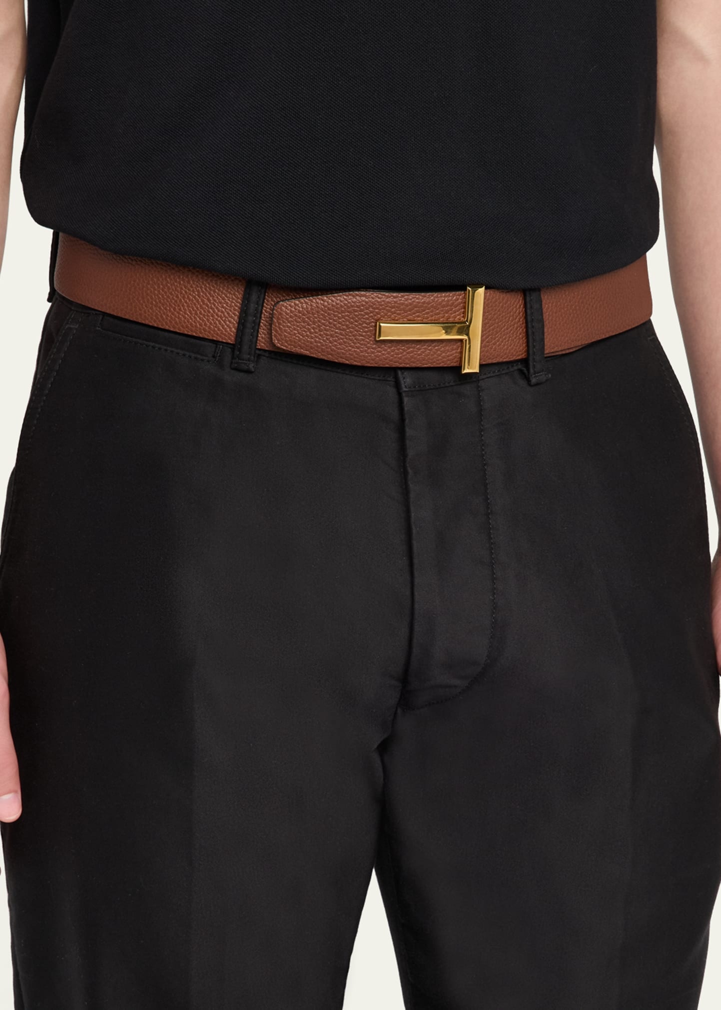 Men's Signature T Leather Belt - 2