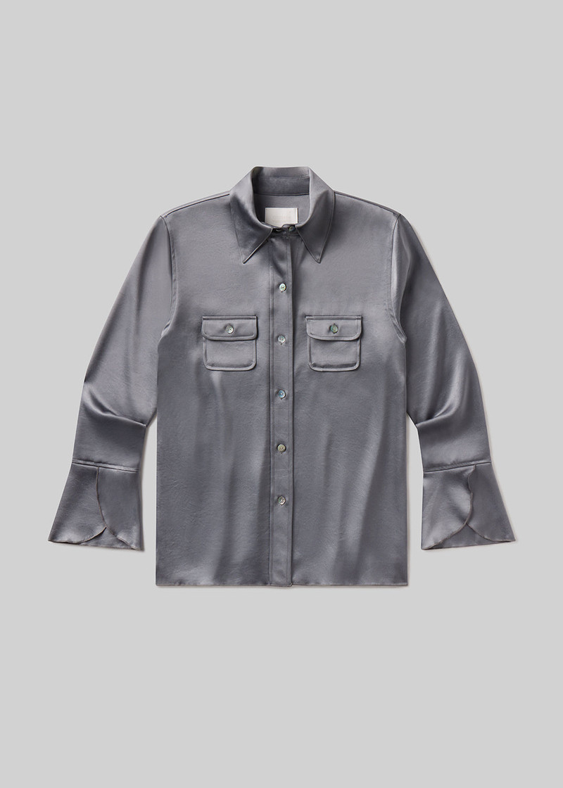 Tulip Sleeve Shirt In Stone 1