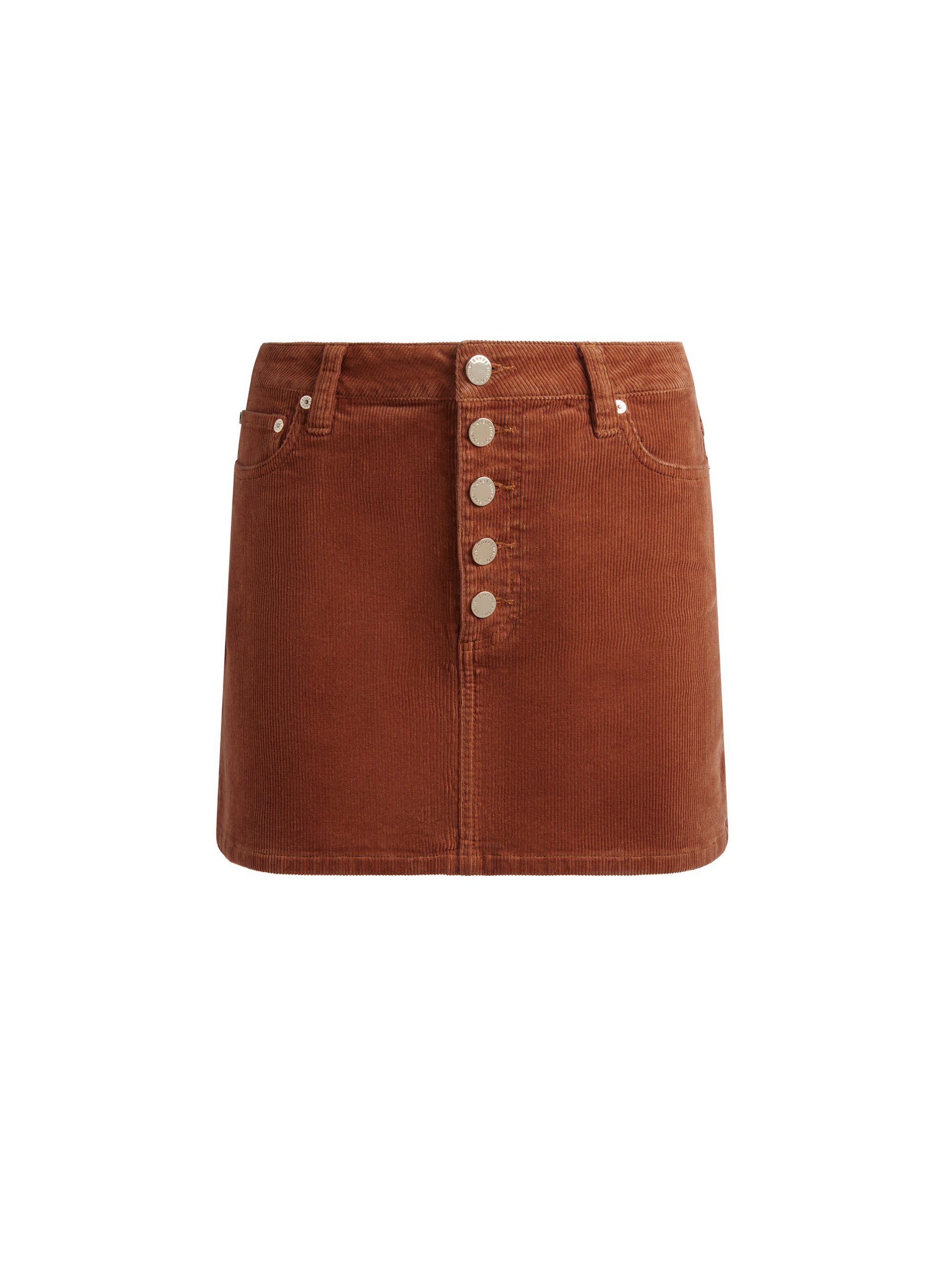 JOSS HIGH RISE BUTTON FRONT CORDUROY SKIRT - 1