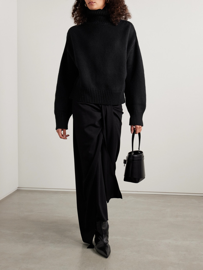 SA SU PHI Oversized Cutout Ribbed Cashmere Turtleneck Sweater outlook