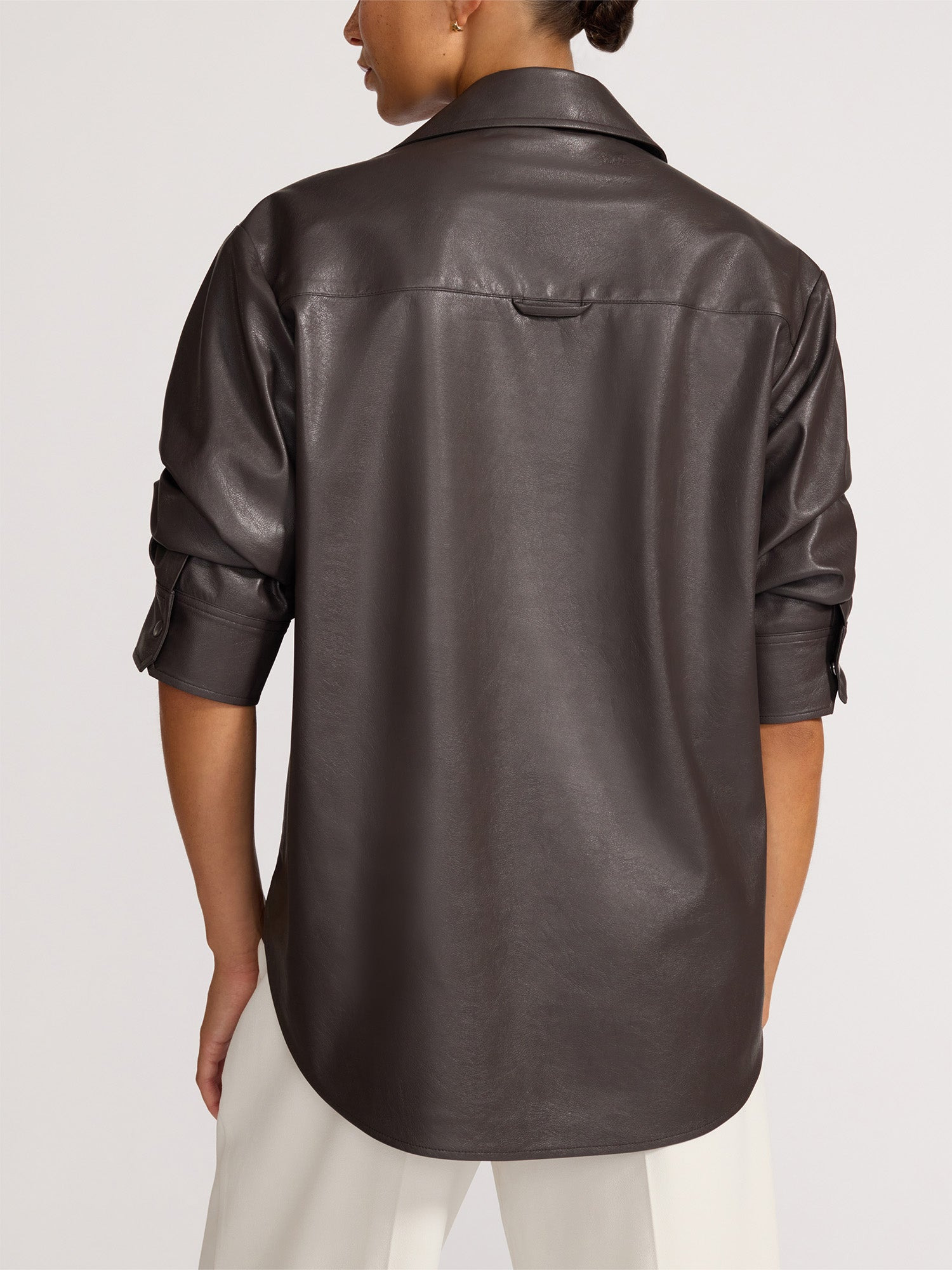 The Pia Vegan Leather Shirt - 5
