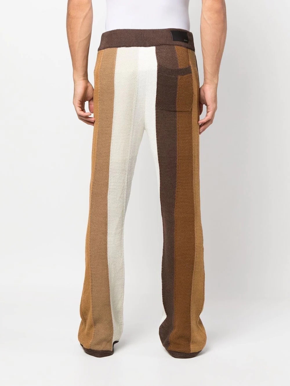 colour-block knitted track pants - 4