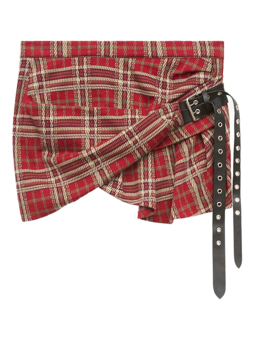 belted plaid skirt - 5