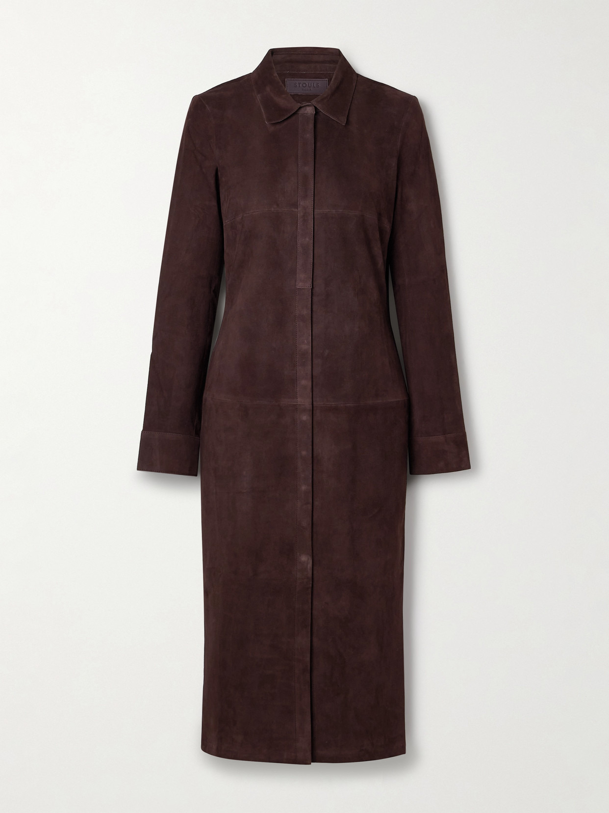 Becky Suede Midi Shirt Dress - 1