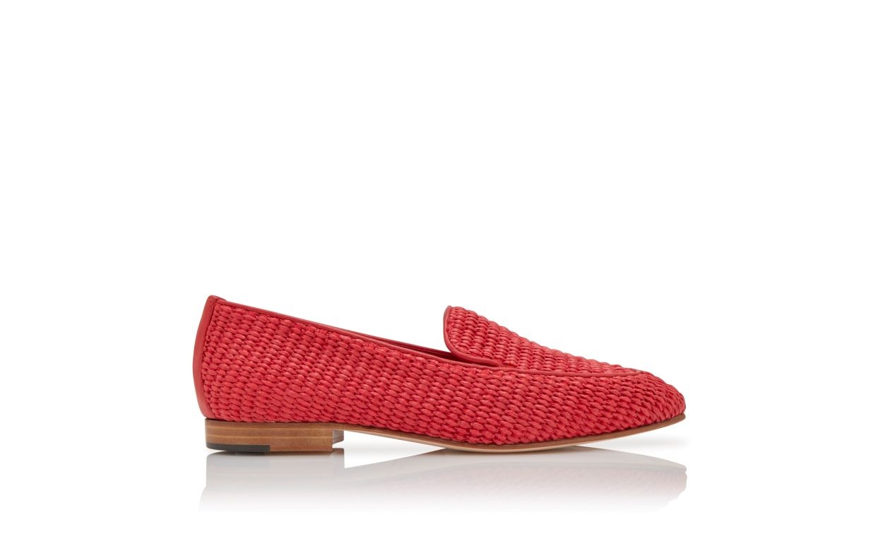 Red Raffia Loafers - 1