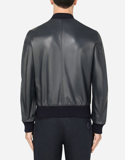 Dolce & Gabbana Lambskin jacket with branded plate outlook