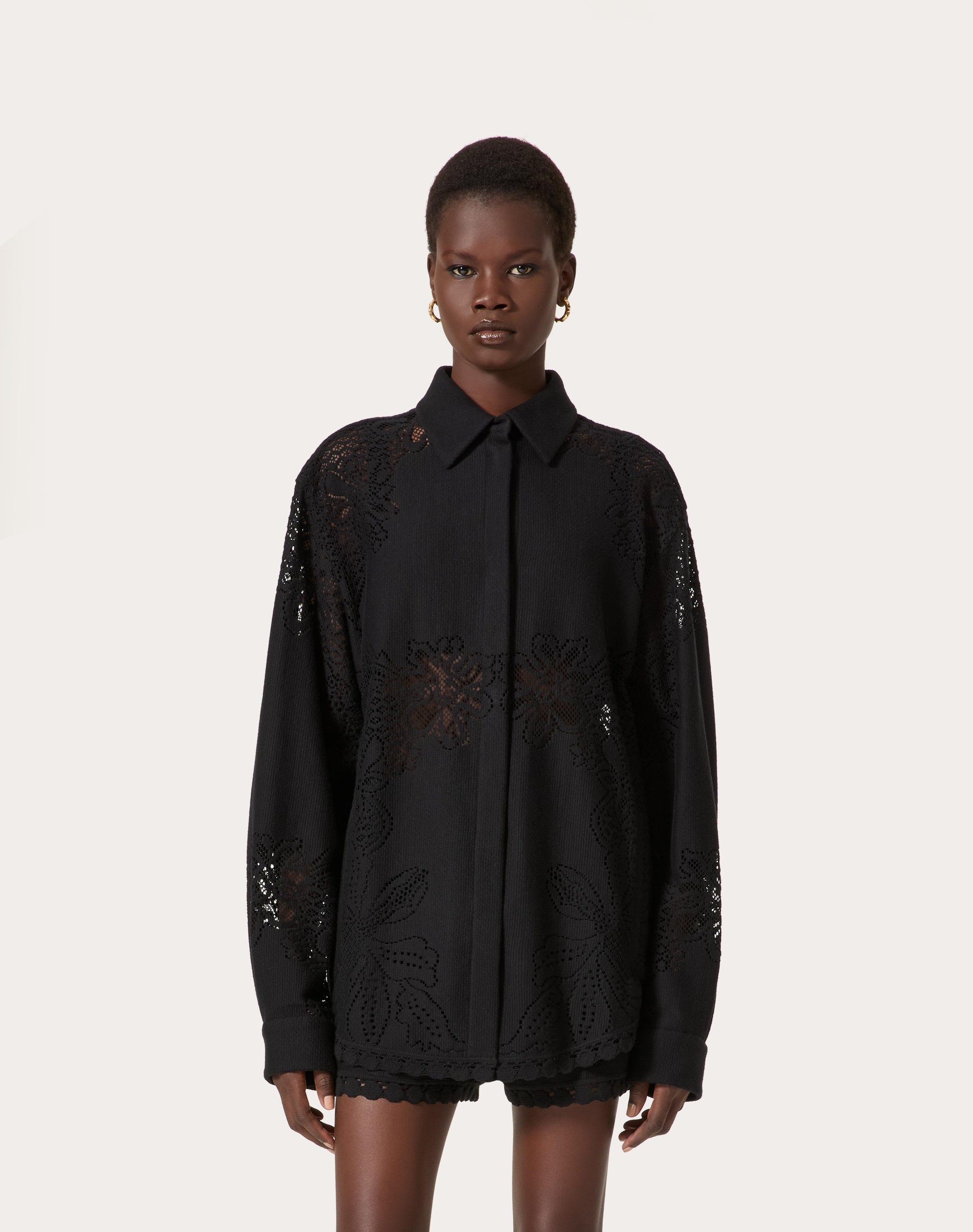 OVERSHIRT IN VALENTINO COTTON GUIPURE JARDIN PLAT - 3