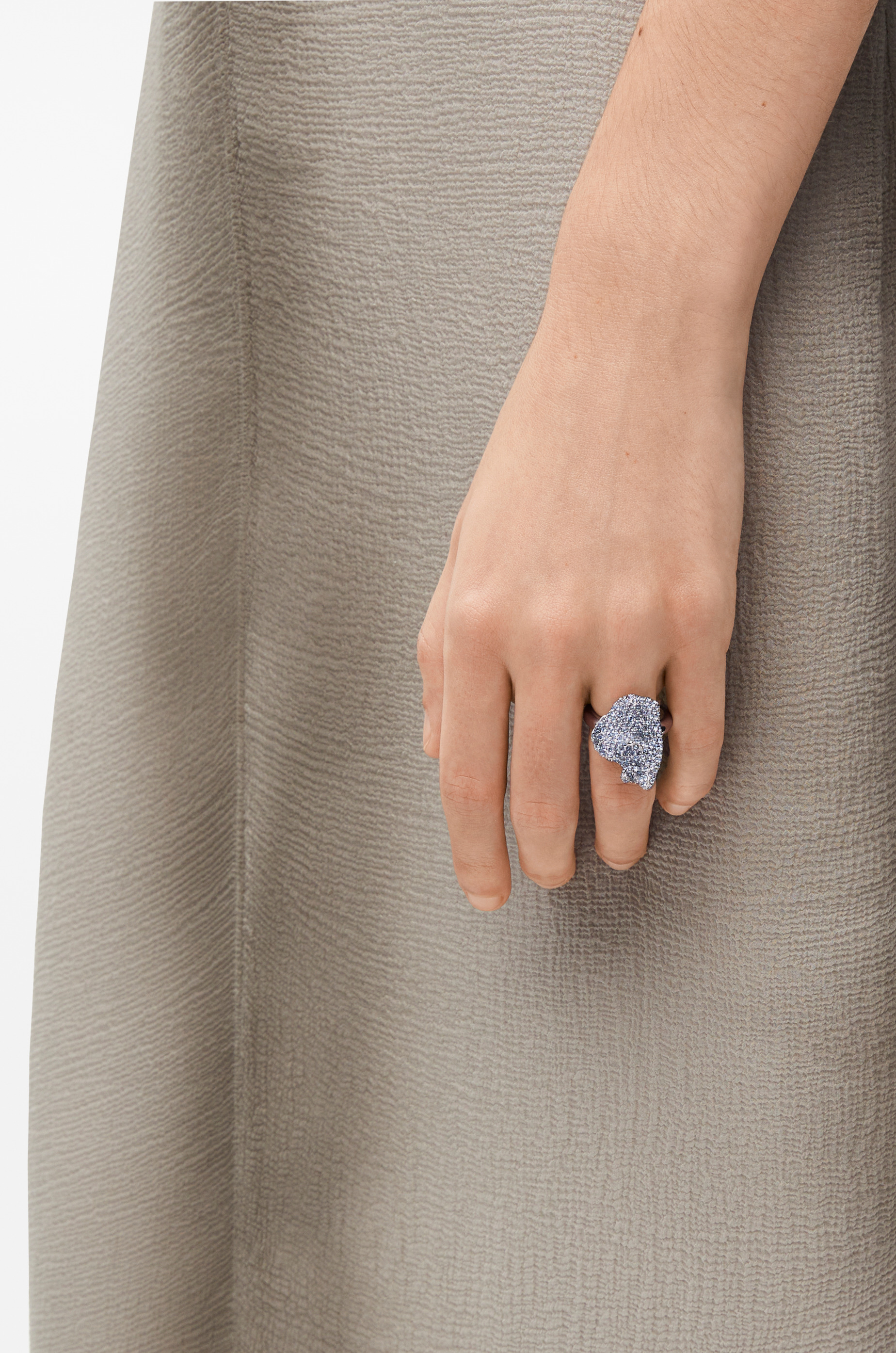 Glitter Fragment ring in sterling silver and crystals - 2