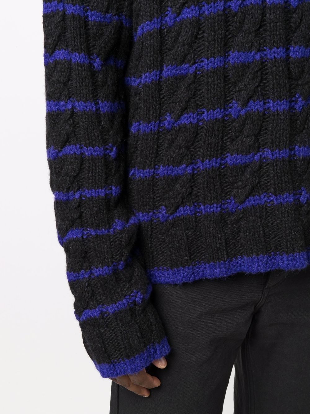 striped cable knit jumper - 5