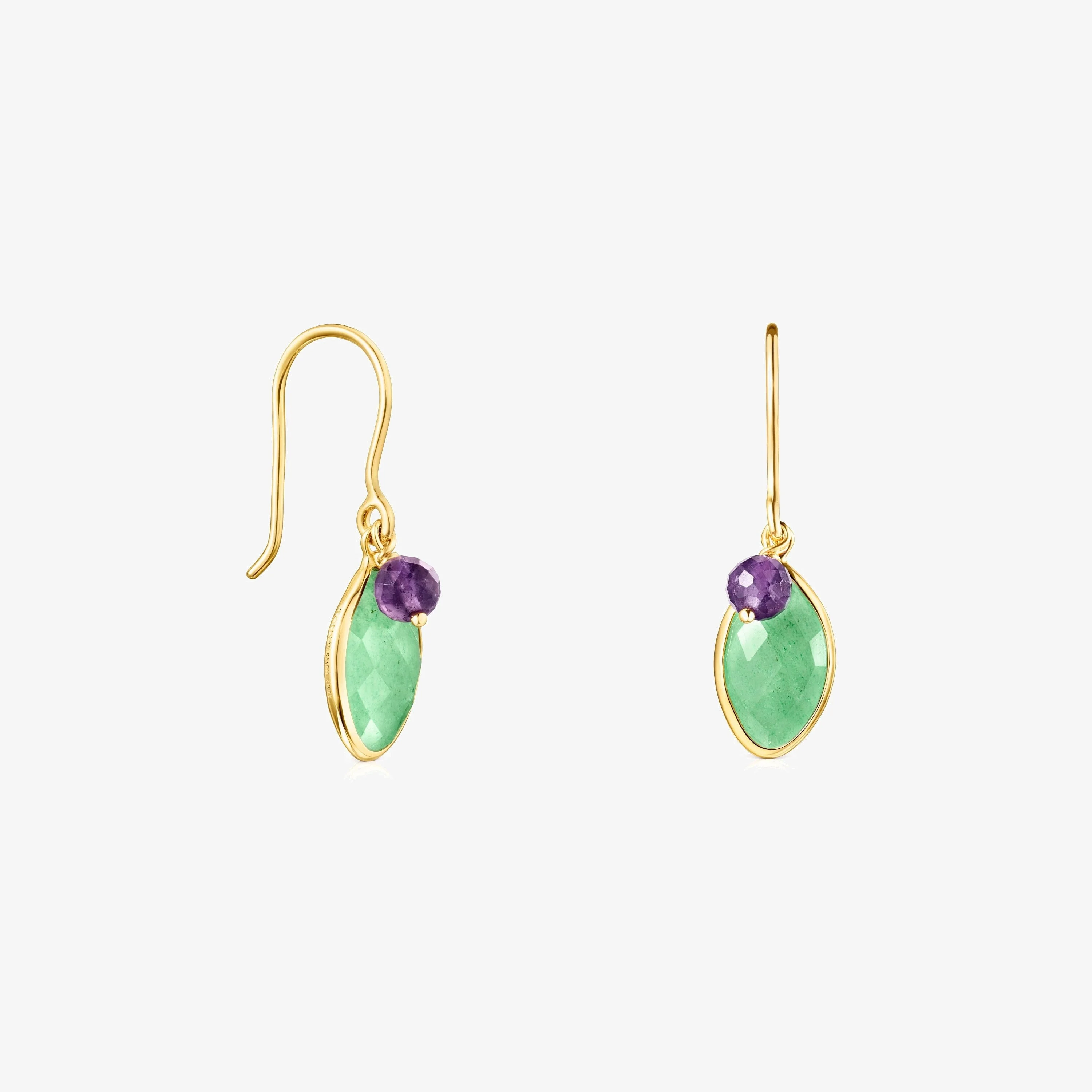 18K gold vermeil TOUS Good Vibes Earrings with Aventurine and Amethyst - 1