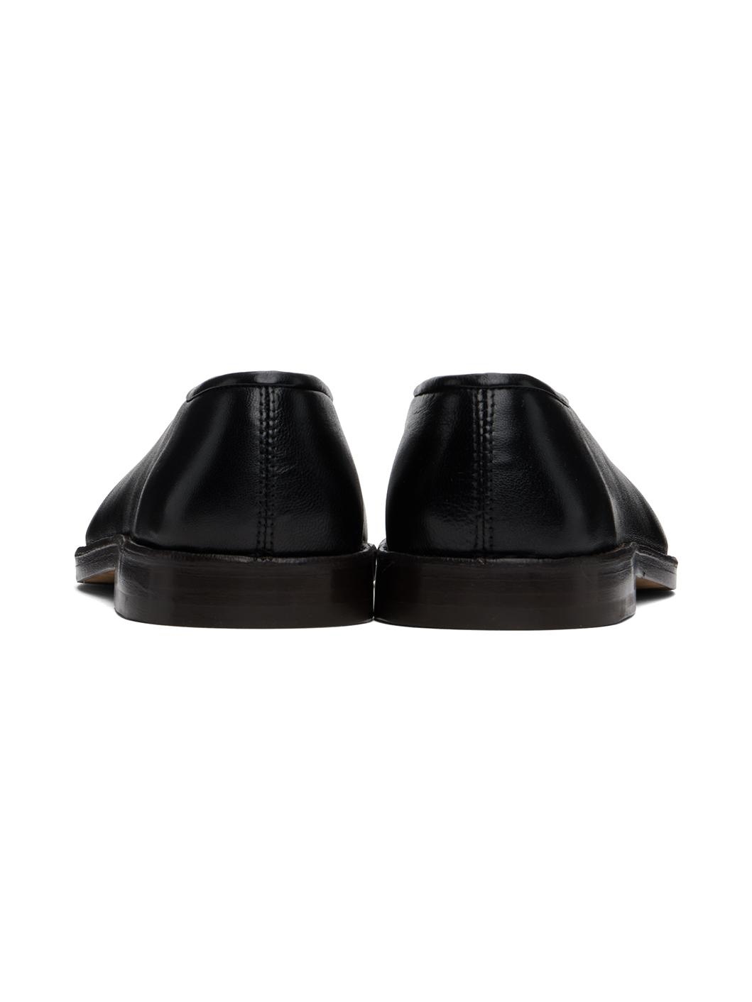 Black Flat Piped Slippers - 2