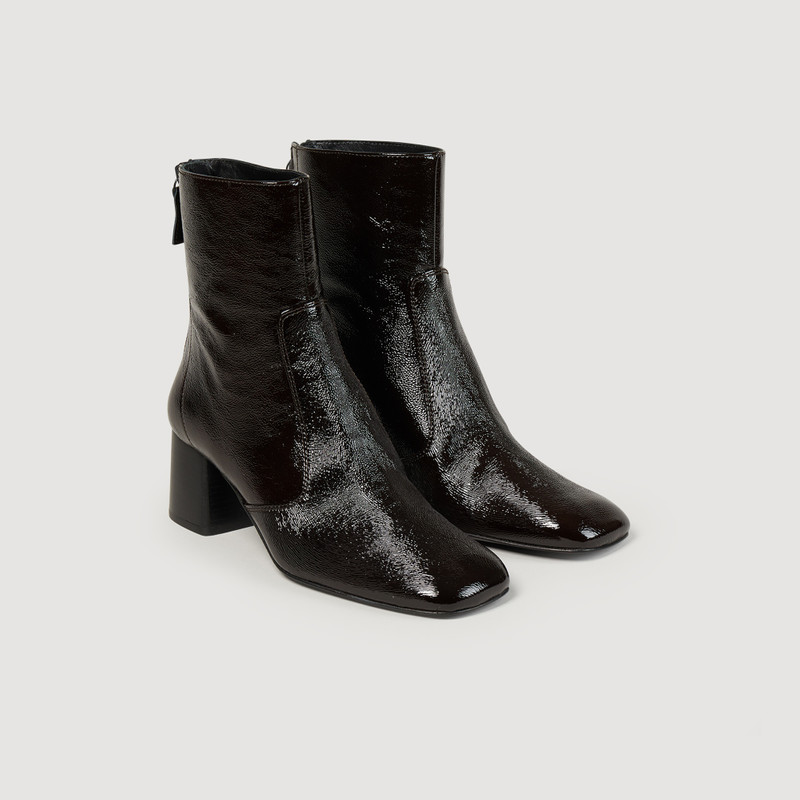 Sandro Cracked leather ankle boots outlook