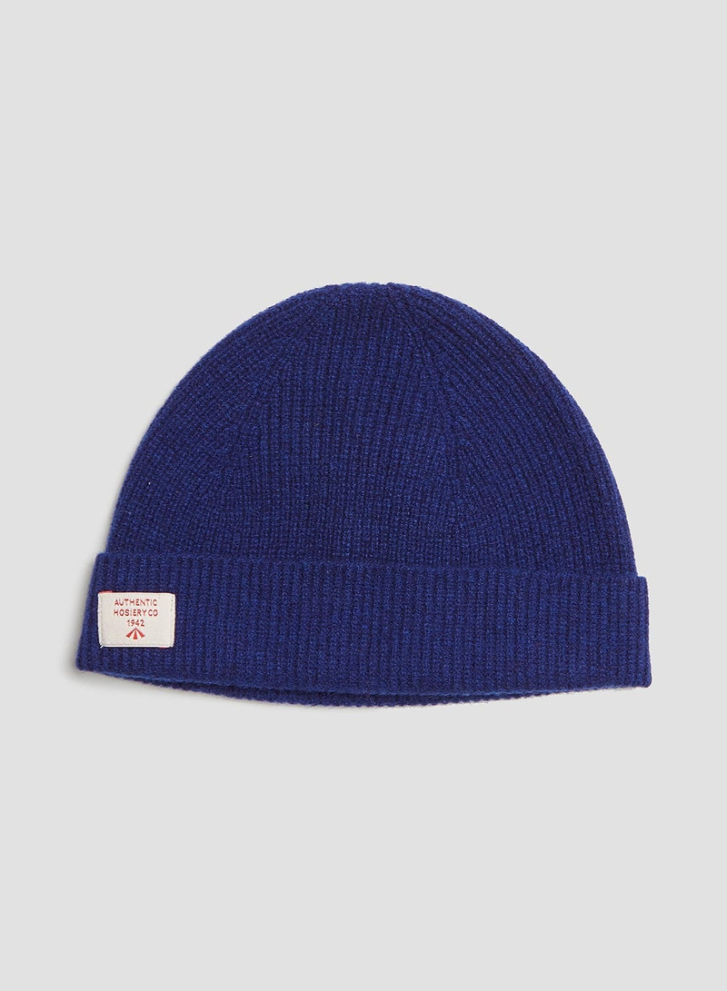 Lambswool Beanie in Cobalt Blue 1