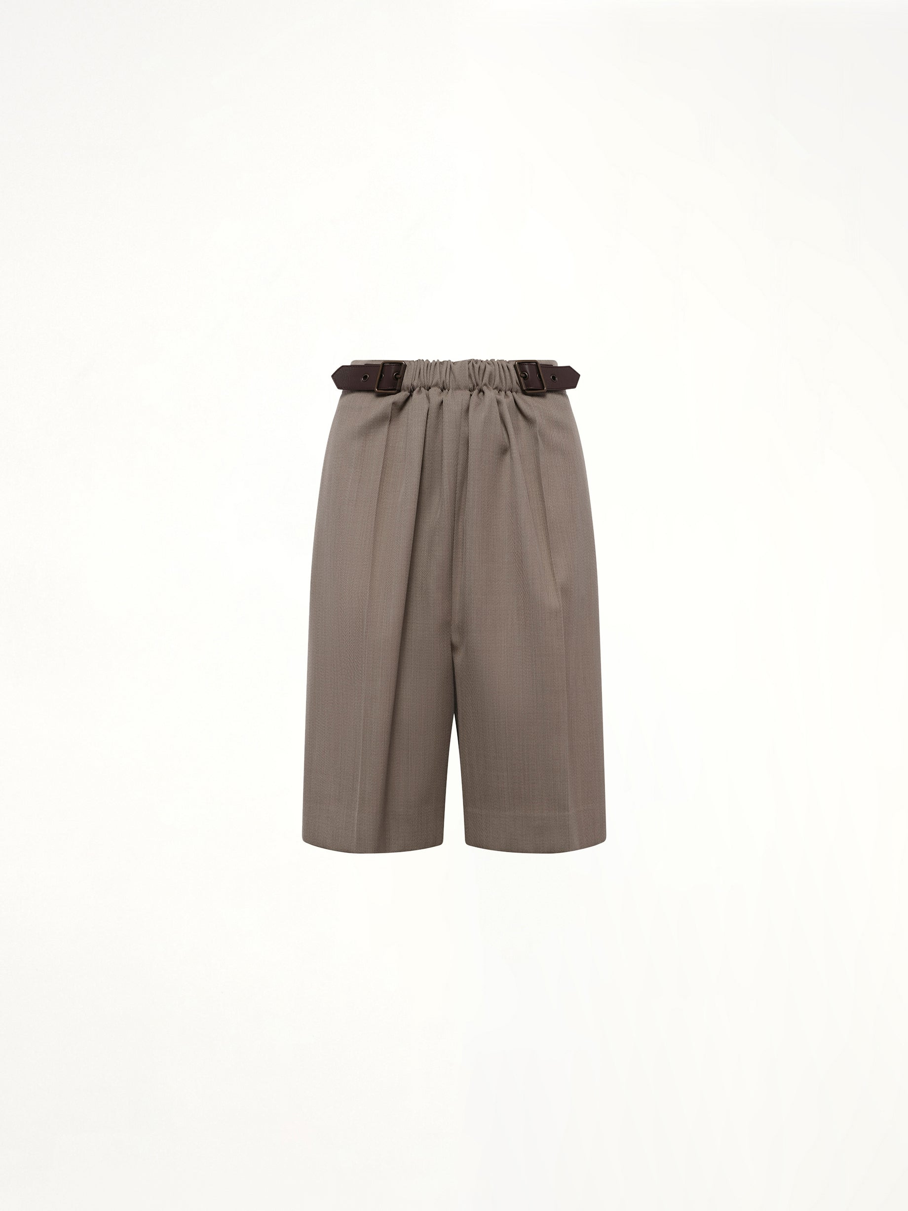 Belted Shorts in Beige Melange - 2