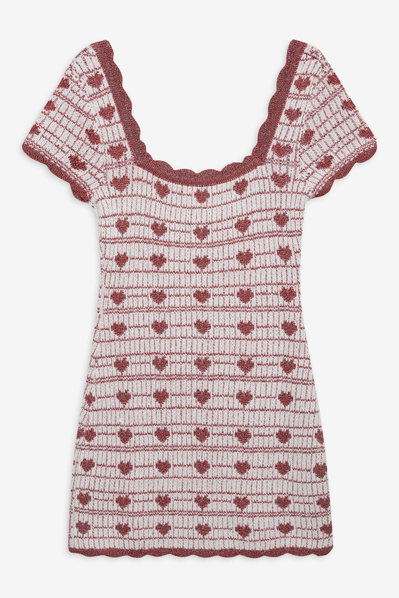 For Love & Lemons Candy Heart Knit Mini Dress outlook