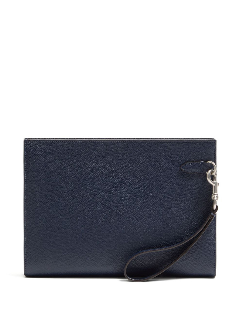 Valentino grained Vlogo signature leather clutch bag outlook