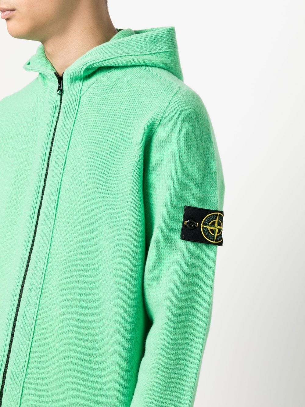 Compass logo-patch zip-up hoodie - 5